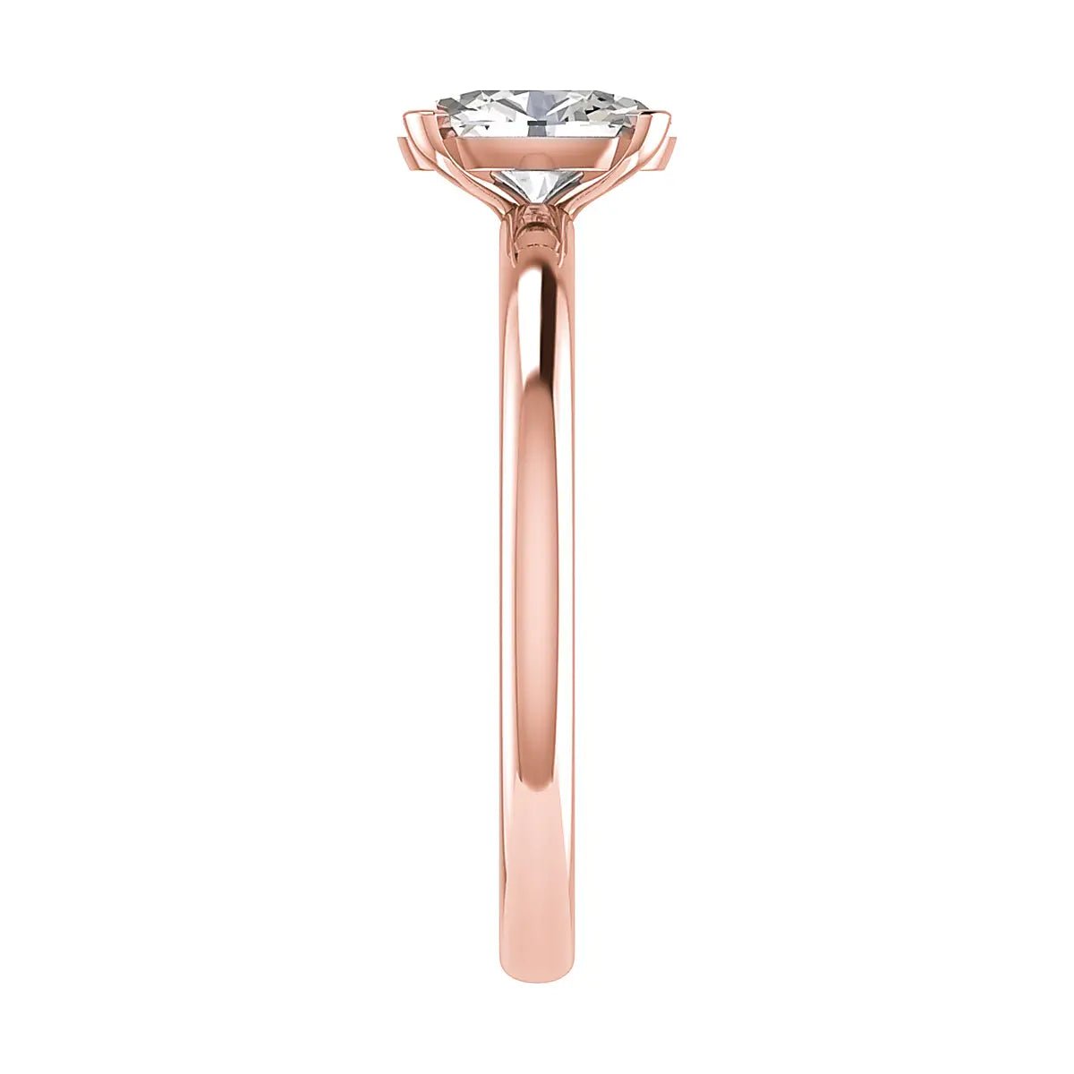 Oval Lab Grown Diamond Low Set | 18K Rose Gold - Lester & Brown