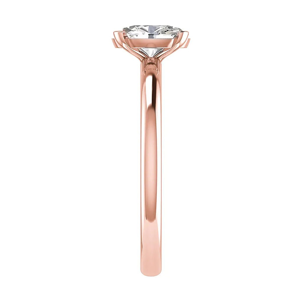 Oval Lab Grown Diamond Low Set | 18K Rose Gold - Lester & Brown