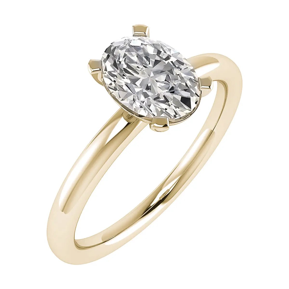 Oval Lab Grown Diamond Low Set | 18K Yellow Gold - Lester & Brown