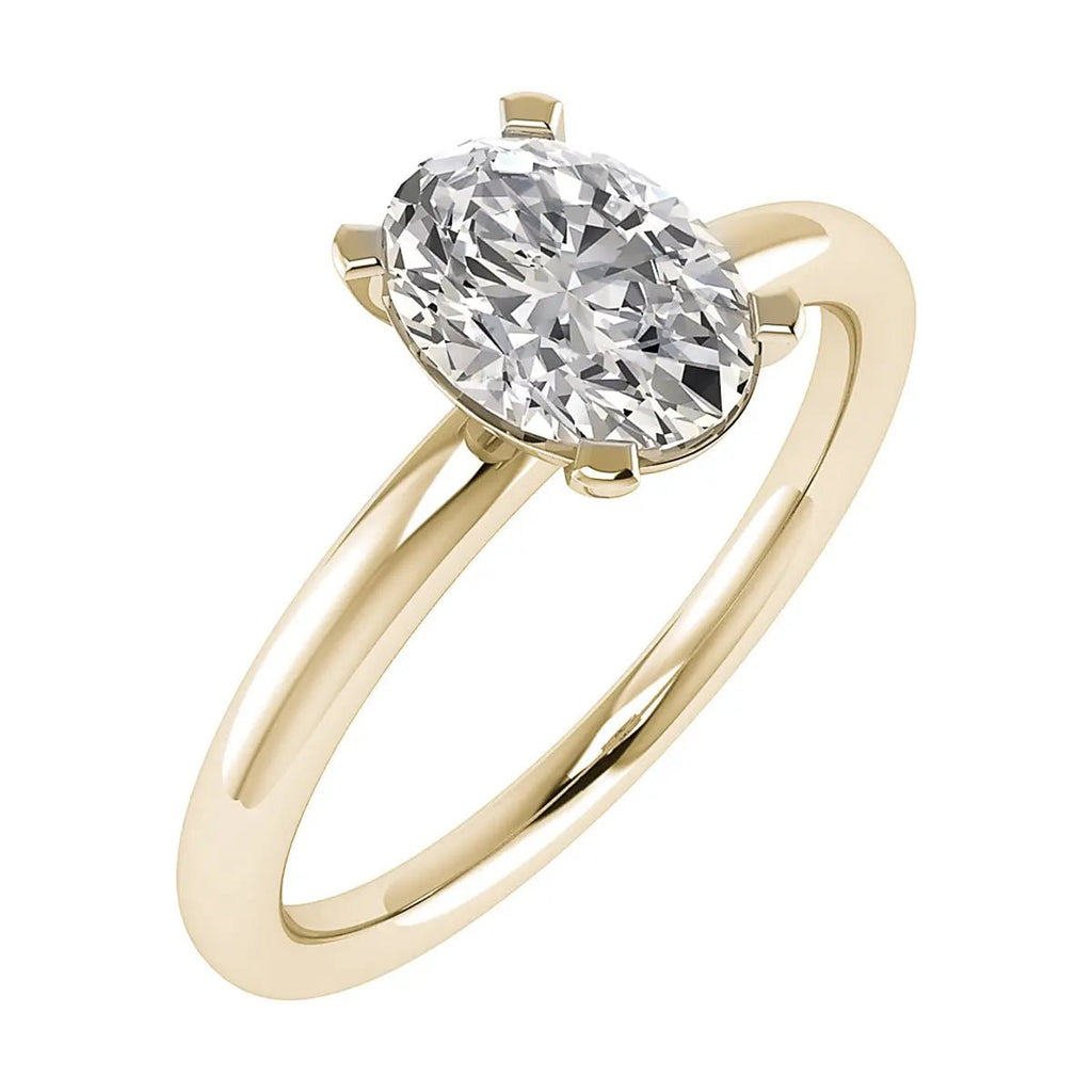 Oval Lab Grown Diamond Low Set | 18K Yellow Gold - Lester & Brown