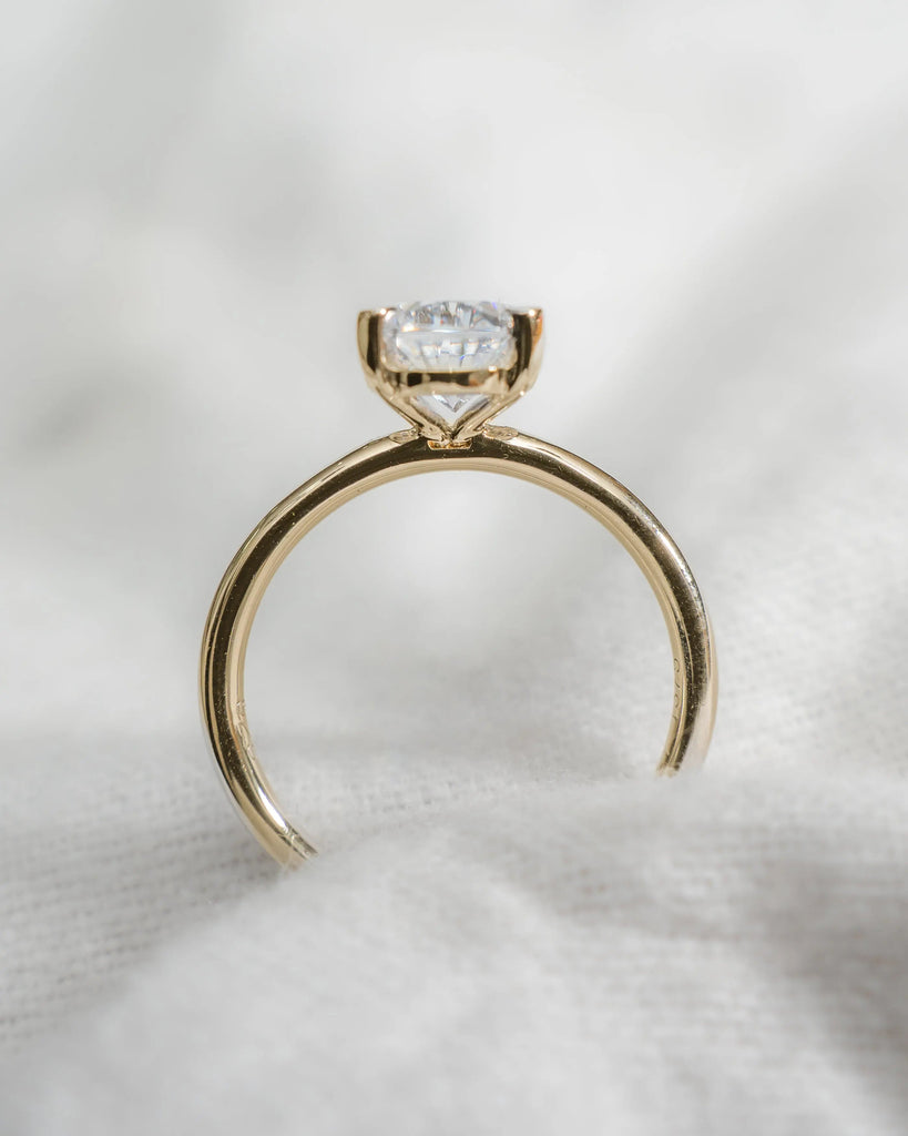 Oval Lab Grown Diamond Low Set | 18K Yellow Gold - Lester & Brown