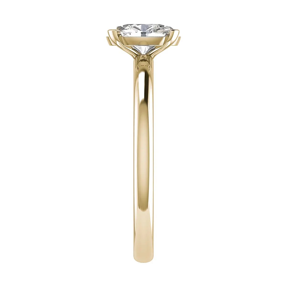 Oval Lab Grown Diamond Low Set | 18K Yellow Gold - Lester & Brown