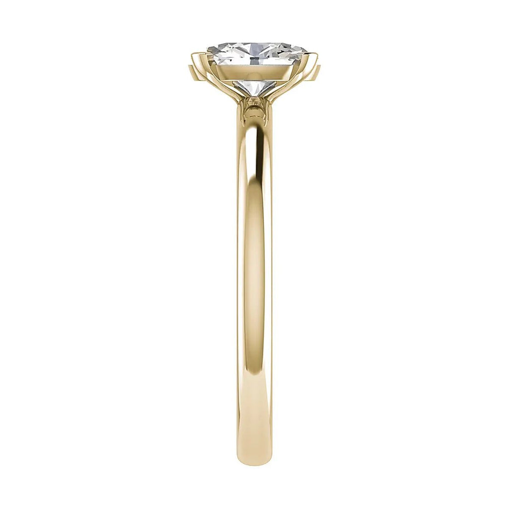 Oval Lab Grown Diamond Low Set | 18K Yellow Gold - Lester & Brown