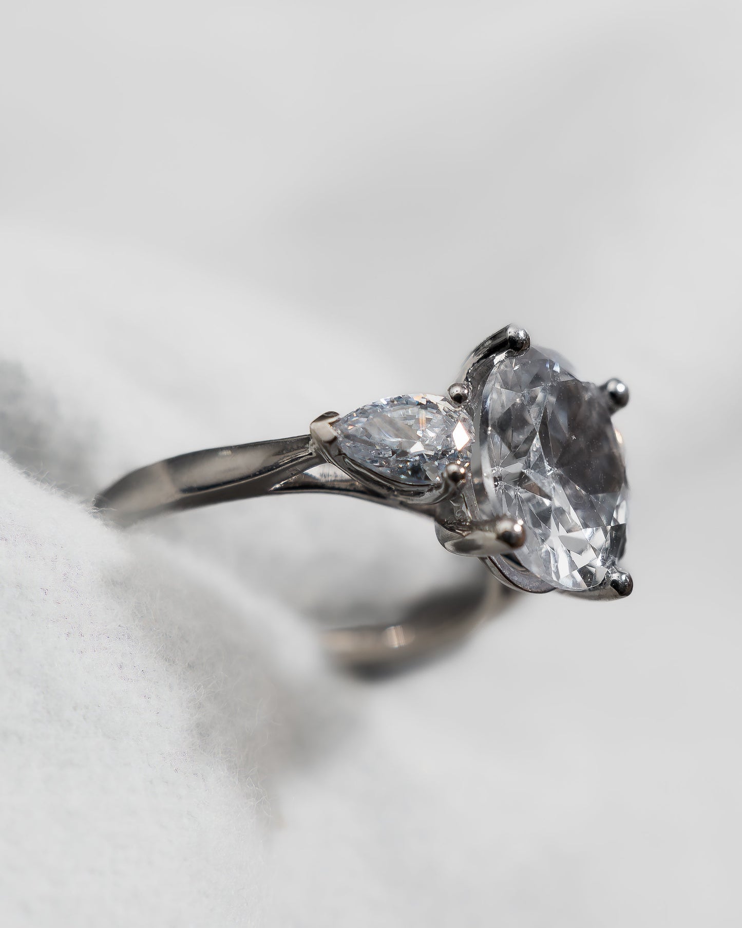 Oval & Pear Platinum Lab Grown Diamond Trilogy - Lester & Brown