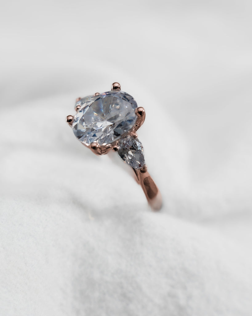 Oval & Pear Rose Gold Lab Grown Diamond Trilogy - Lester & Brown