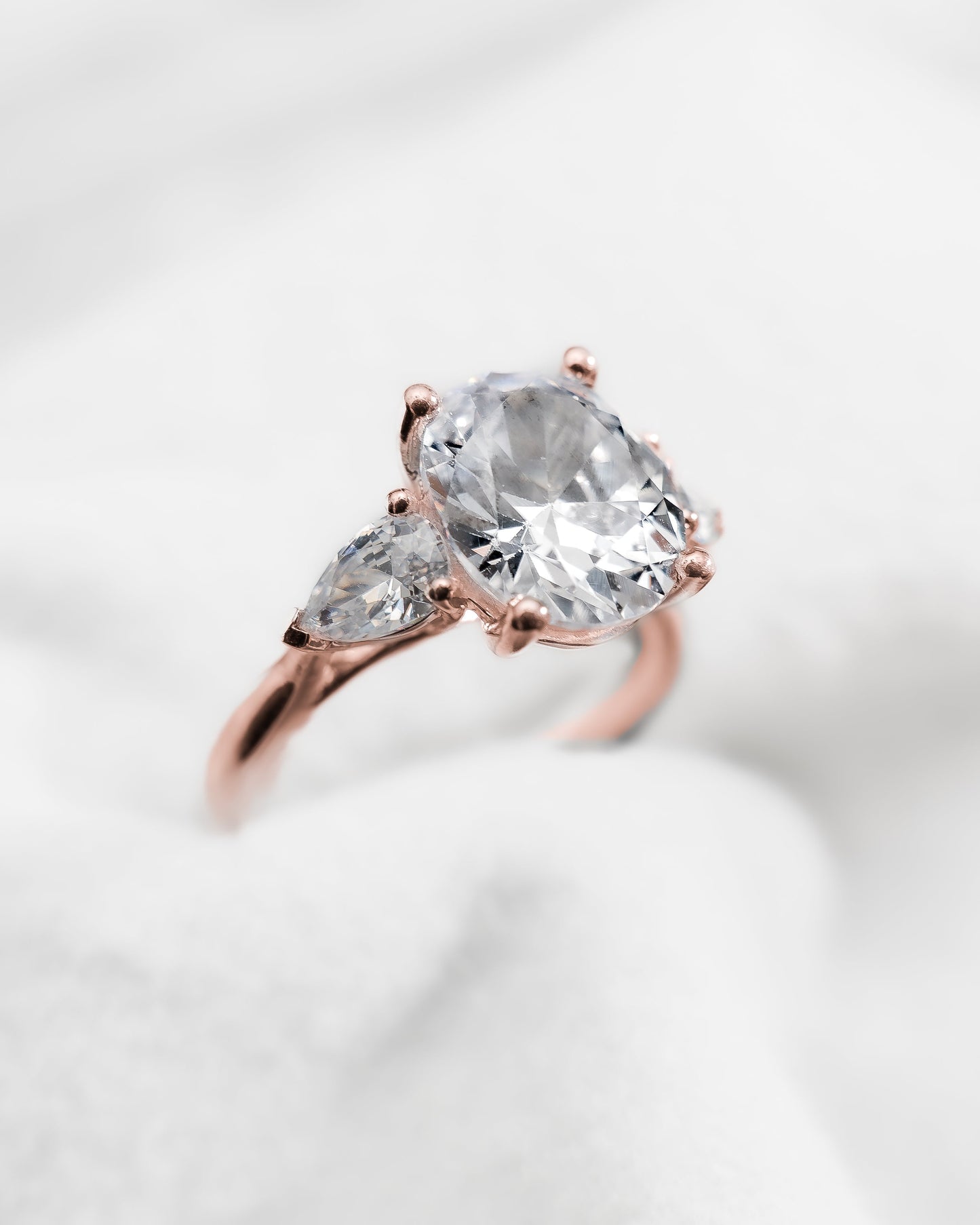 Oval & Pear Rose Gold Lab Grown Diamond Trilogy - Lester & Brown