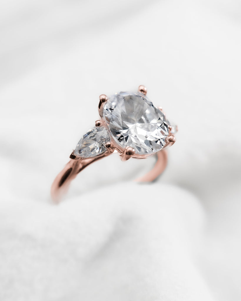 Oval & Pear Rose Gold Lab Grown Diamond Trilogy - Lester & Brown