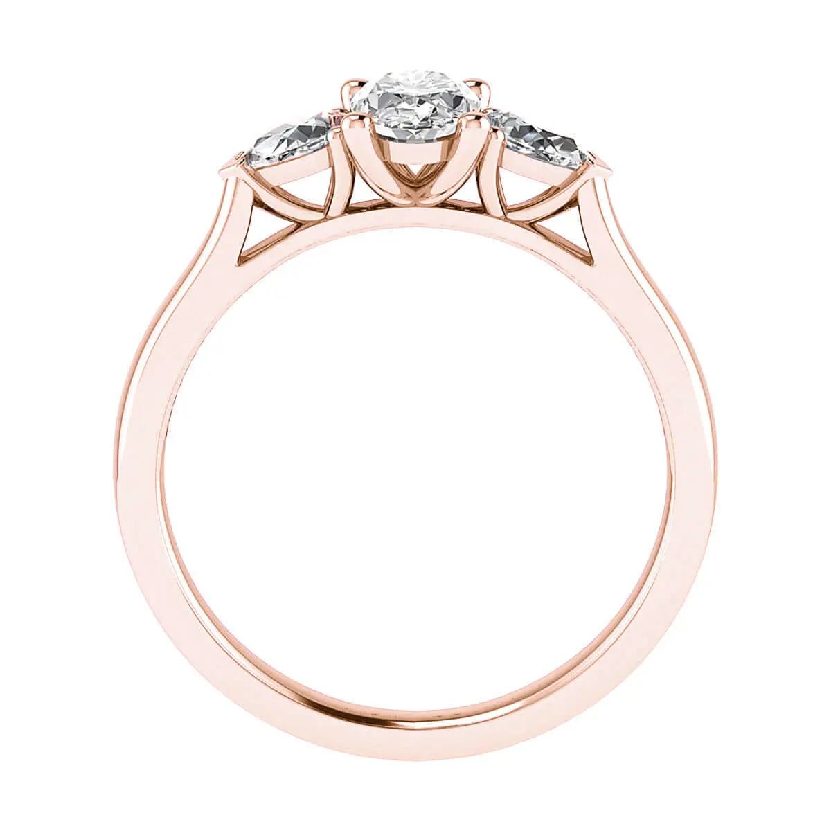 Oval & Pear Rose Gold Lab Grown Diamond Trilogy - Lester & Brown