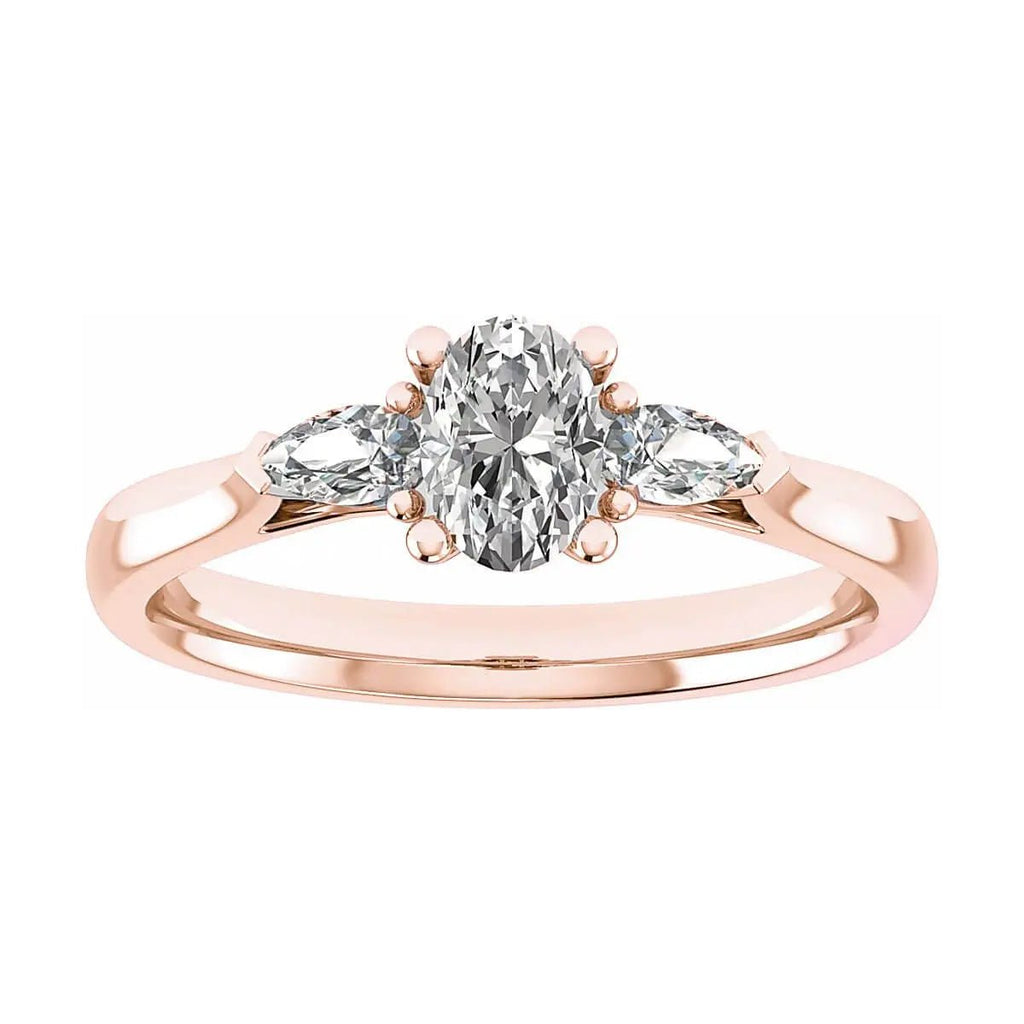 Oval & Pear Rose Gold Lab Grown Diamond Trilogy - Lester & Brown