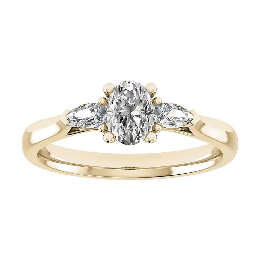 Oval & Pear Yellow Gold Lab Grown Diamond Trilogy - Lester & Brown
