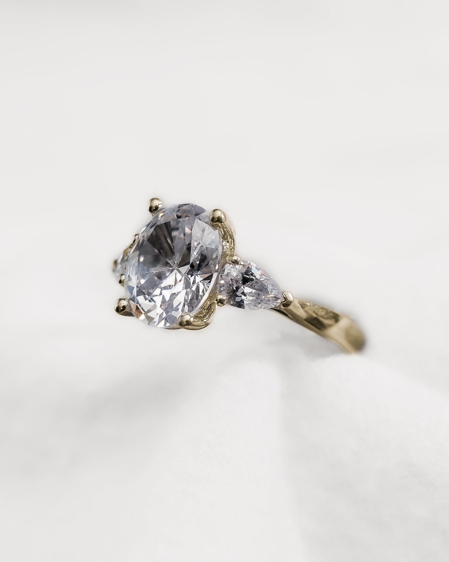 Oval & Pear Yellow Gold Lab Grown Diamond Trilogy - Lester & Brown