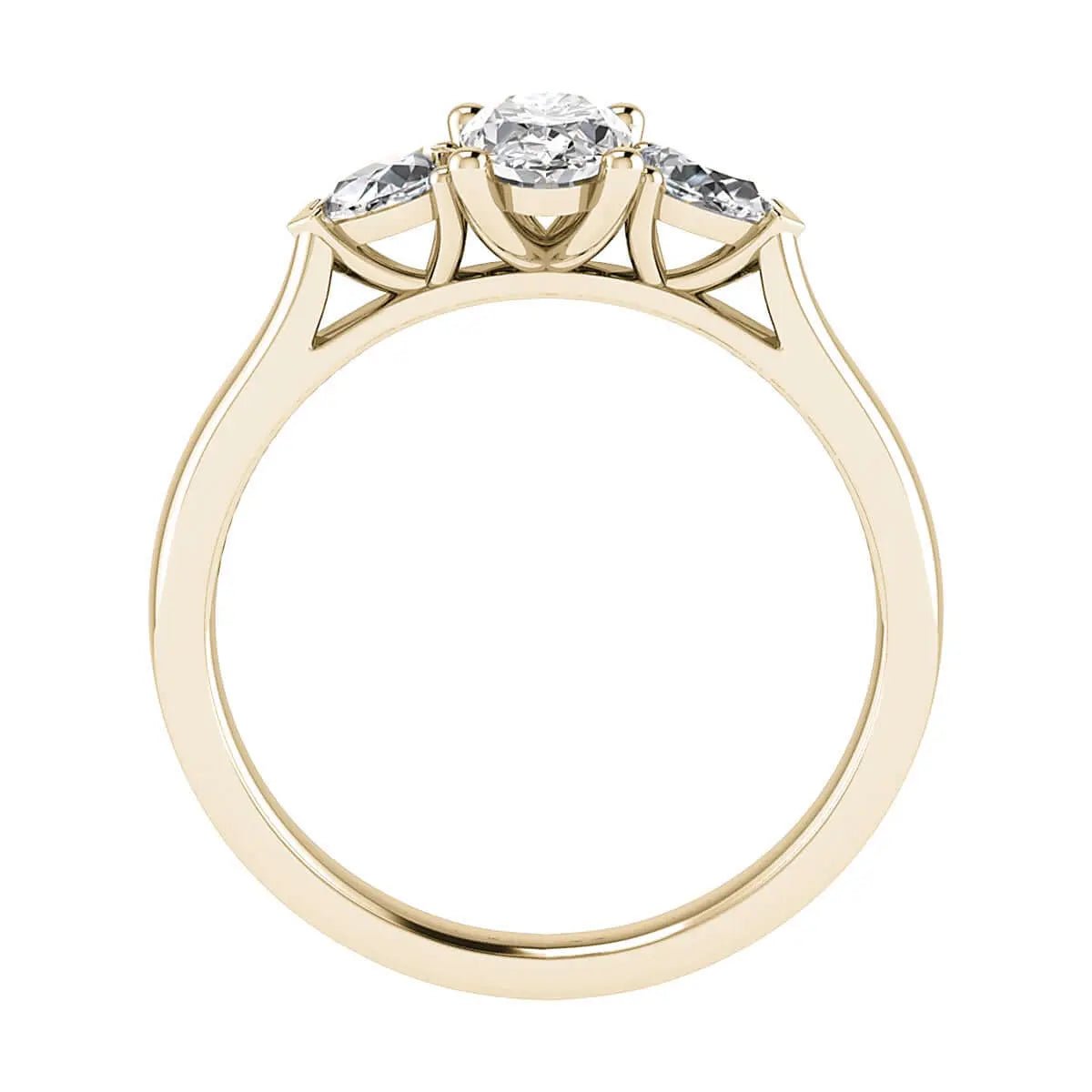 Oval & Pear Yellow Gold Lab Grown Diamond Trilogy - Lester & Brown