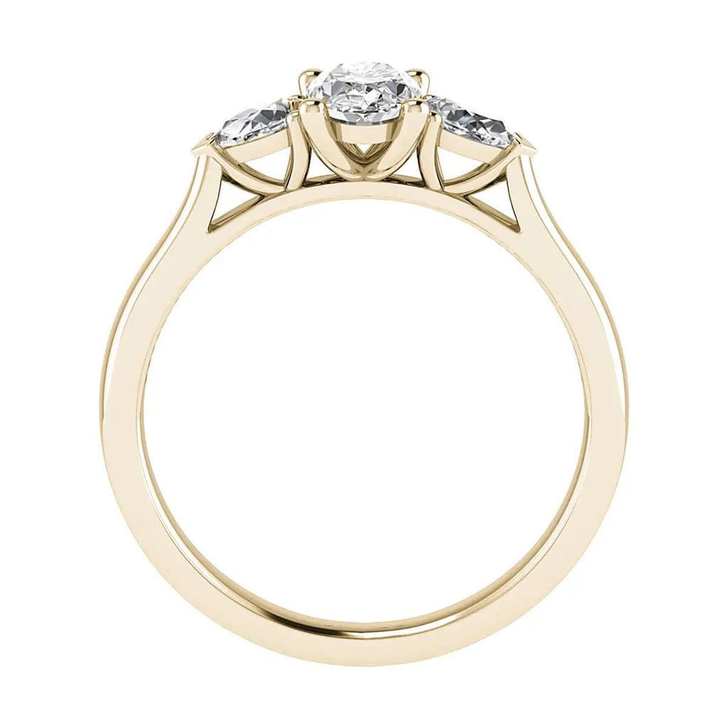 Oval & Pear Yellow Gold Lab Grown Diamond Trilogy - Lester & Brown
