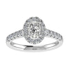 Oval Platinum Lab Grown Diamond Halo (Diamond set shoulders) - Lester & Brown