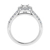 Oval Platinum Lab Grown Diamond Halo (Diamond set shoulders) - Lester & Brown