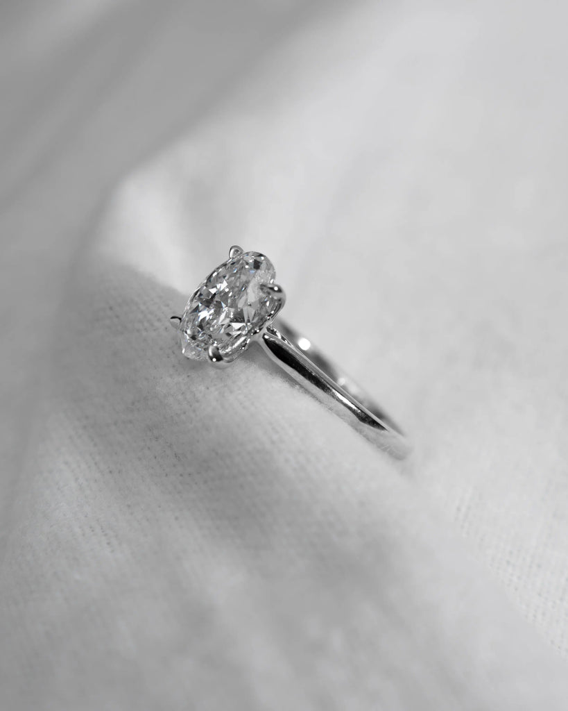 Oval Platinum Lab Grown Diamond Solitaire - Lester & Brown
