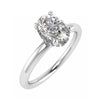Oval Platinum Lab Grown Diamond Solitaire (Hidden Halo) - Lester & Brown