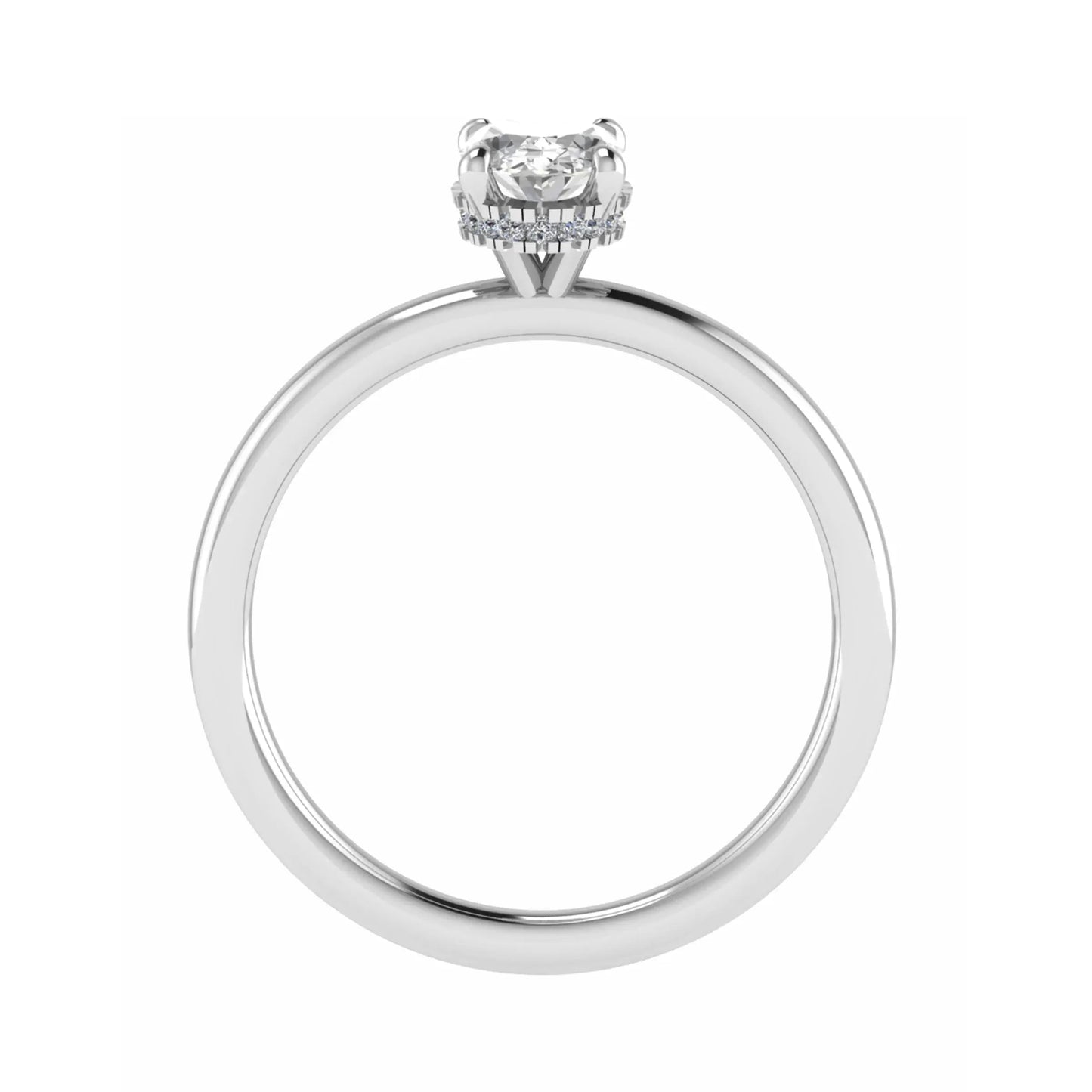Oval Platinum Lab Grown Diamond Solitaire (Hidden Halo) - Lester & Brown