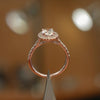 Oval Rose Gold Lab Grown Diamond Halo (Diamond set shoulders) - Lester & Brown