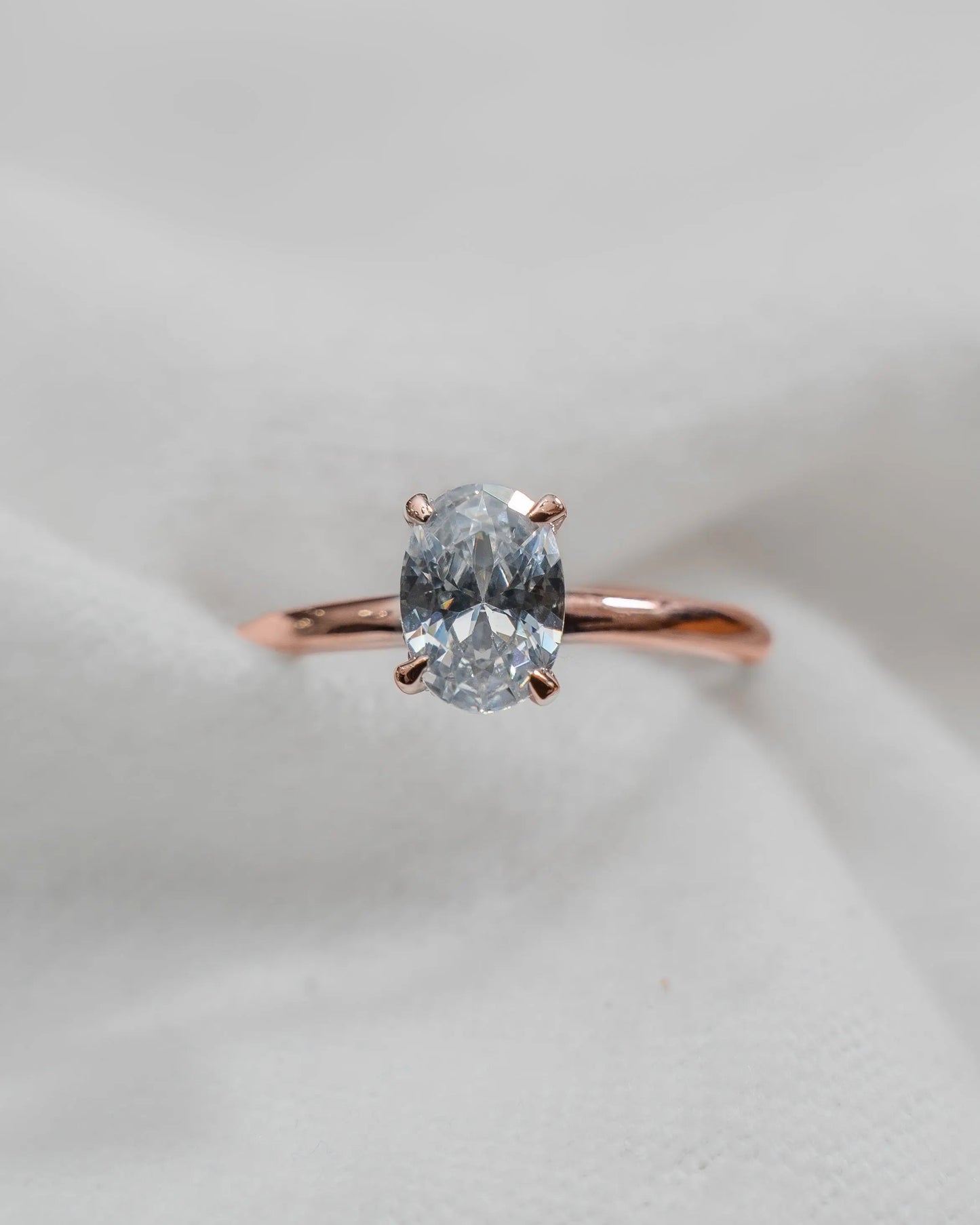 Oval Rose Gold Lab Grown Diamond (Hidden Halo) - Lester & Brown