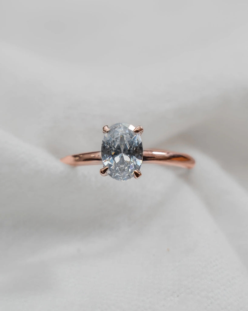 Oval Rose Gold Lab Grown Diamond (Hidden Halo) - Lester & Brown