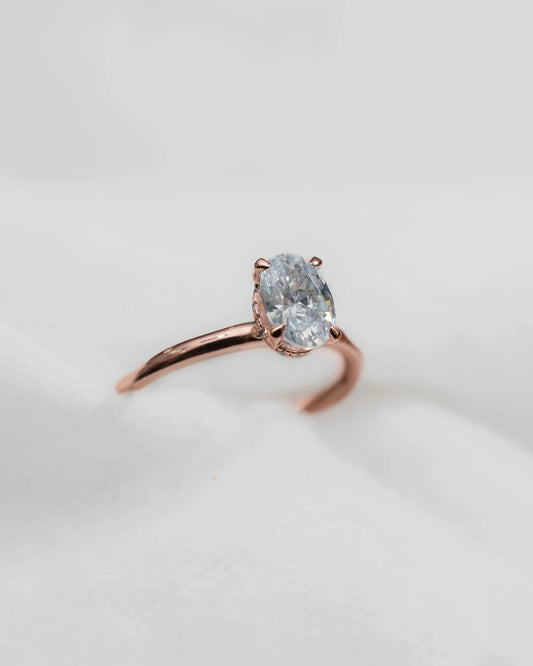 Oval Rose Gold Lab Grown Diamond (Hidden Halo) - Lester & Brown
