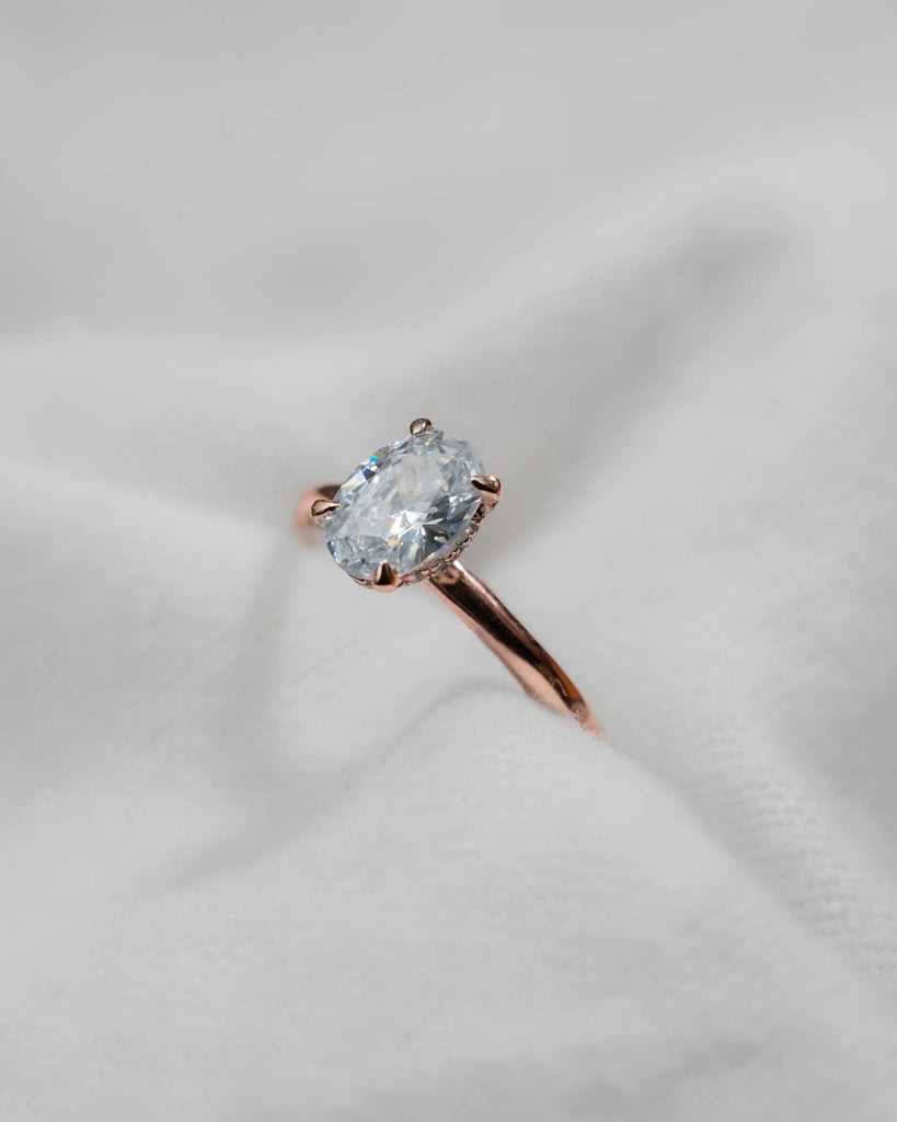 Oval Rose Gold Lab Grown Diamond (Hidden Halo) - Lester & Brown