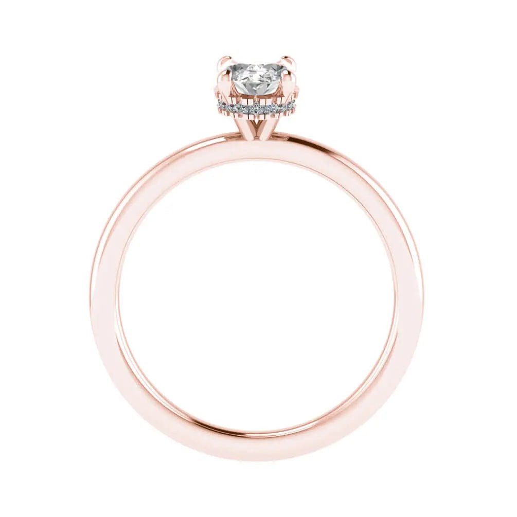 Oval Rose Gold Lab Grown Diamond (Hidden Halo) - Lester & Brown