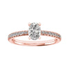 Oval Rose Gold Lab Grown Diamond Set Shoulders - Lester & Brown