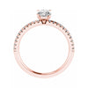 Oval Rose Gold Lab Grown Diamond Set Shoulders - Lester & Brown