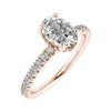 Oval Rose Gold Lab Grown Diamond Set Shoulders (Hidden Halo) - Lester & Brown