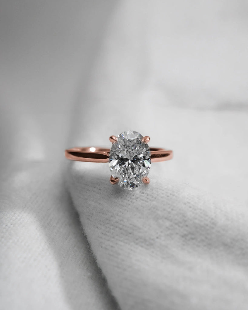 Oval Rose Gold Lab Grown Diamond Solitaire - Lester & Brown
