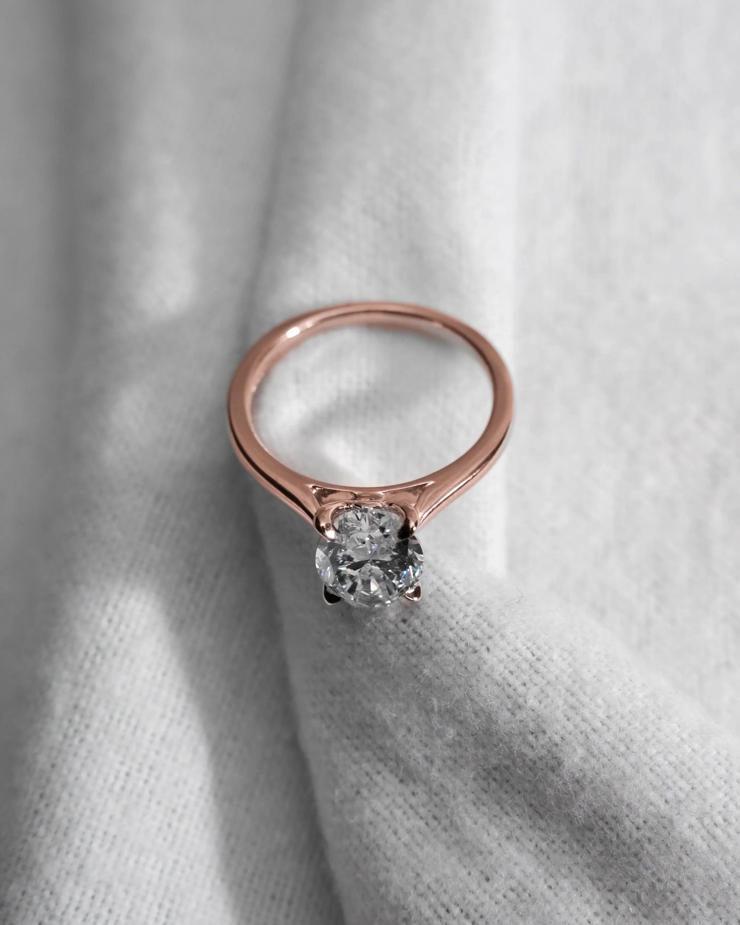 Oval Rose Gold Lab Grown Diamond Solitaire - Lester & Brown