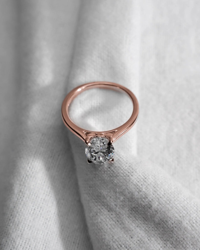 Oval Rose Gold Lab Grown Diamond Solitaire - Lester & Brown