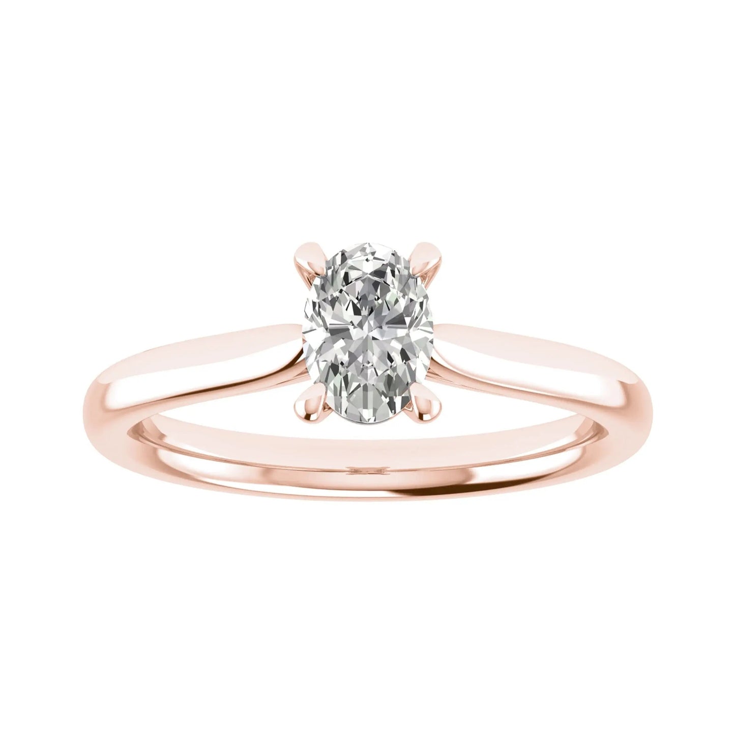 Oval Rose Gold Lab Grown Diamond Solitaire - Lester & Brown