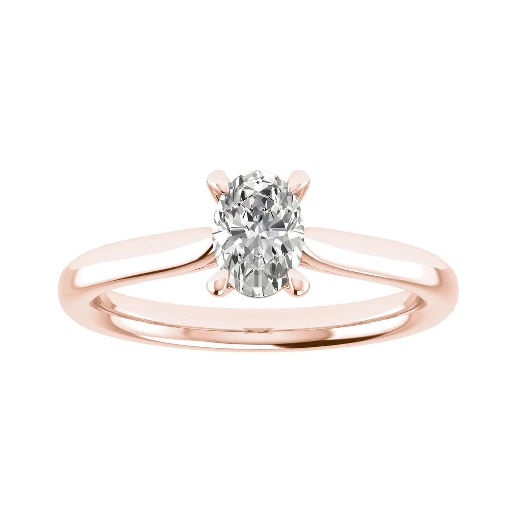 Oval Rose Gold Lab Grown Diamond Solitaire - Lester & Brown