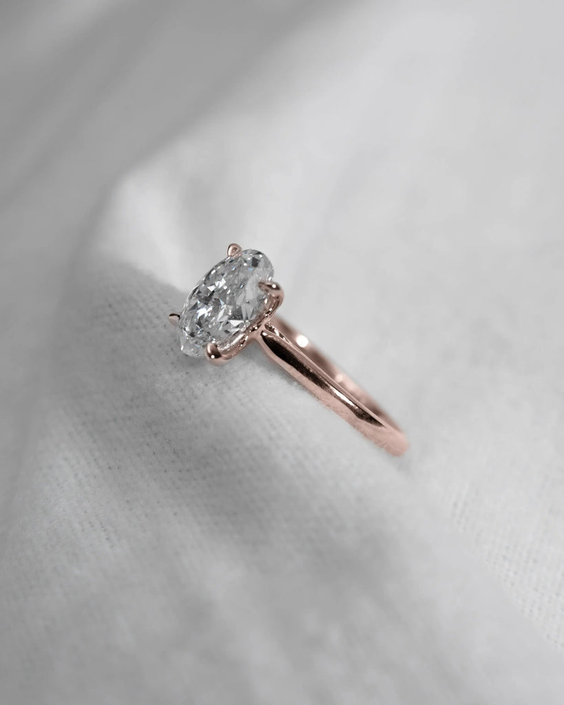 Oval Rose Gold Lab Grown Diamond Solitaire - Lester & Brown