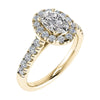 Oval Yellow Gold Lab Grown Diamond Halo (Diamond set shoulders) - Lester & Brown