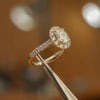 Oval Yellow Gold Lab Grown Diamond Halo (Diamond set shoulders) - Lester & Brown