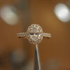 Oval Yellow Gold Lab Grown Diamond Halo (Diamond set shoulders) - Lester & Brown