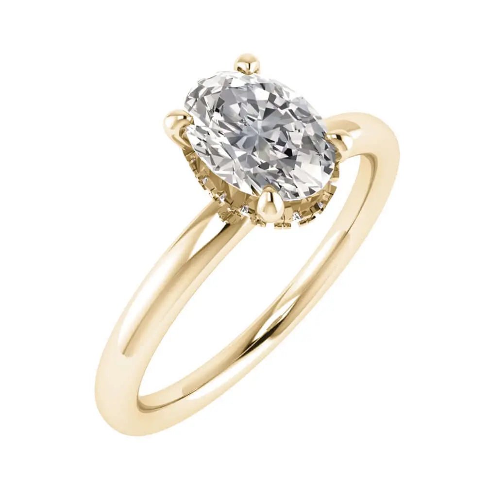 Oval Yellow Gold Lab Grown Diamond (Hidden Halo) - Lester & Brown