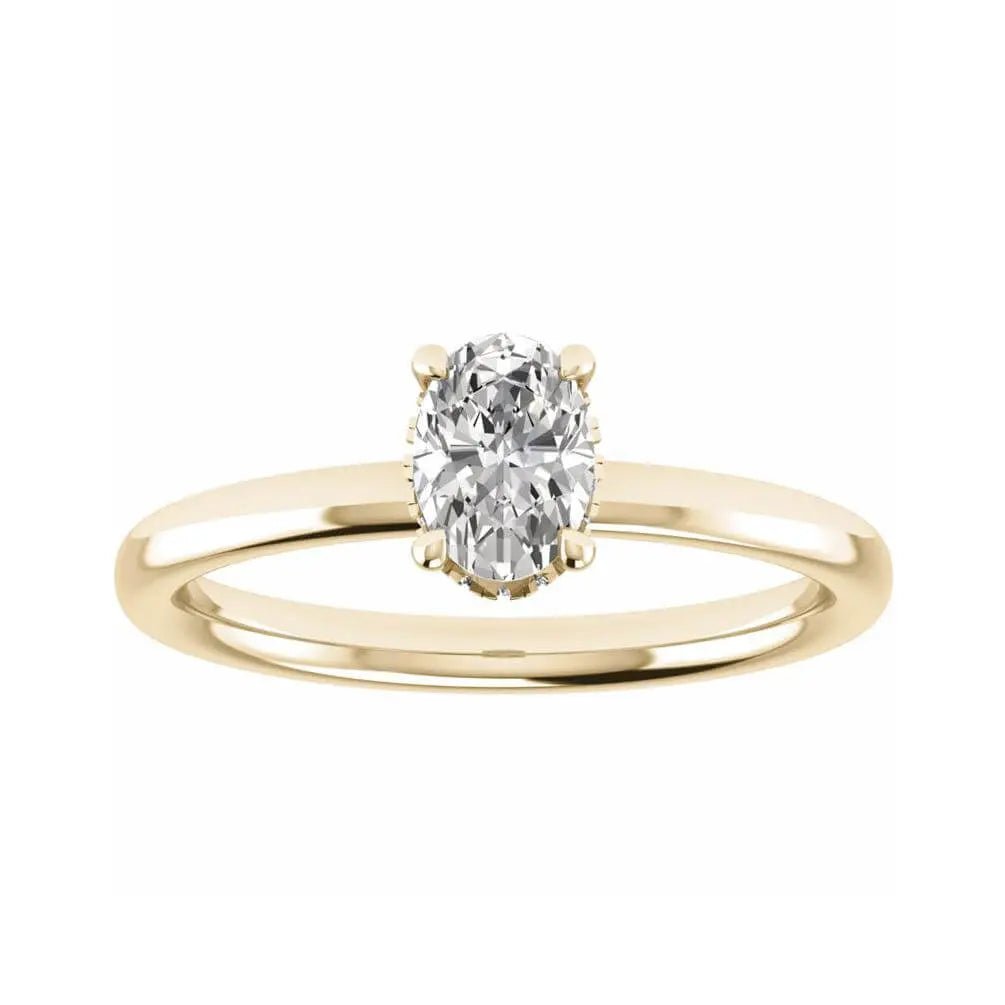 Oval Yellow Gold Lab Grown Diamond (Hidden Halo) - Lester & Brown