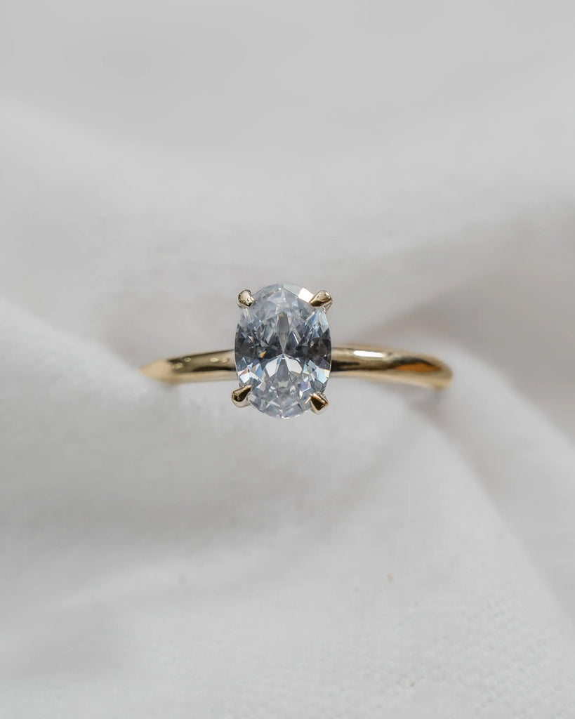 Oval Yellow Gold Lab Grown Diamond (Hidden Halo) - Lester & Brown