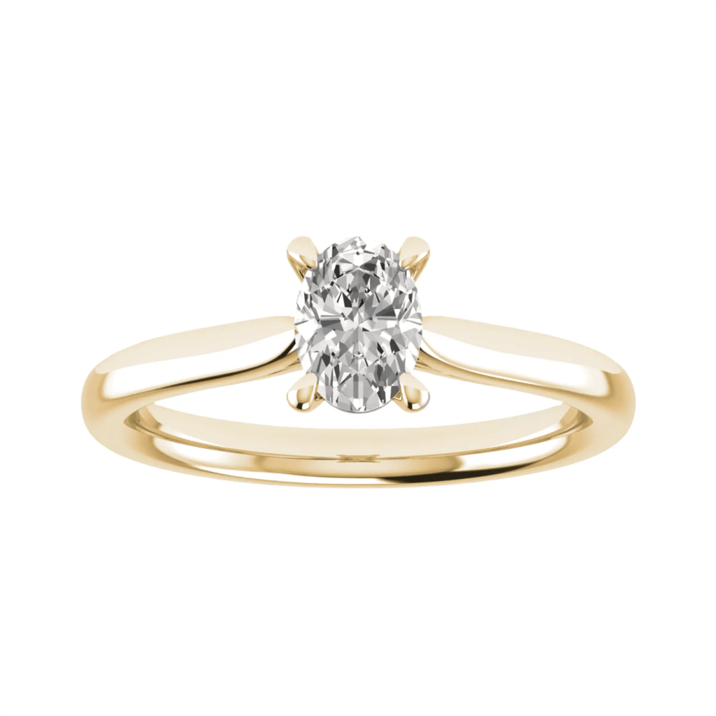 Oval Yellow Gold Lab Grown Diamond Solitaire - Lester & Brown