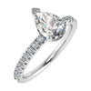 Pear 18K White Gold Lab Grown Diamond Set shoulders (Hidden Halo) - Lester & Brown