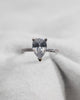 Pear 18K White Gold Lab Grown Diamond Set shoulders (Hidden Halo) - Lester & Brown