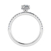 Pear 18K White Gold Lab Grown Diamond Set shoulders (Hidden Halo) - Lester & Brown