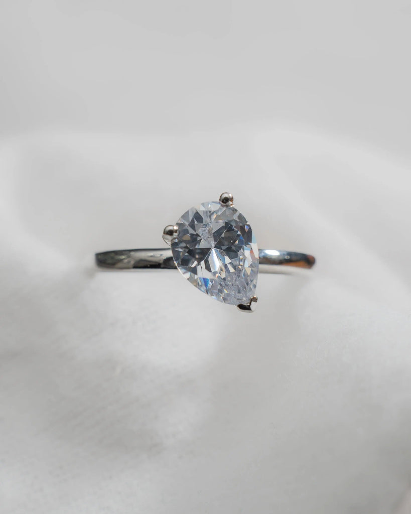 Pear Platinum Lab Grown Diamond Solitaire - Lester & Brown