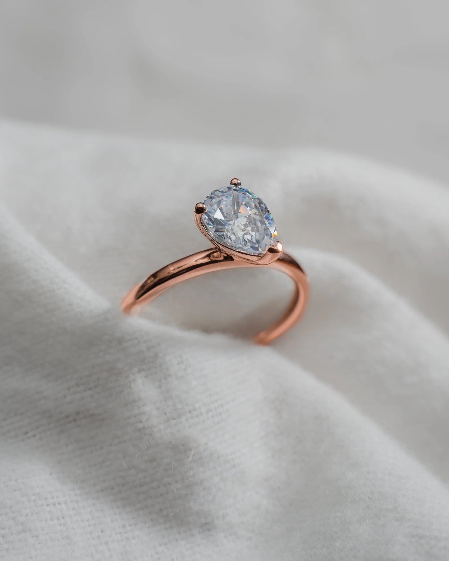 Pear Rose Gold Lab Grown Diamond Solitaire - Lester & Brown