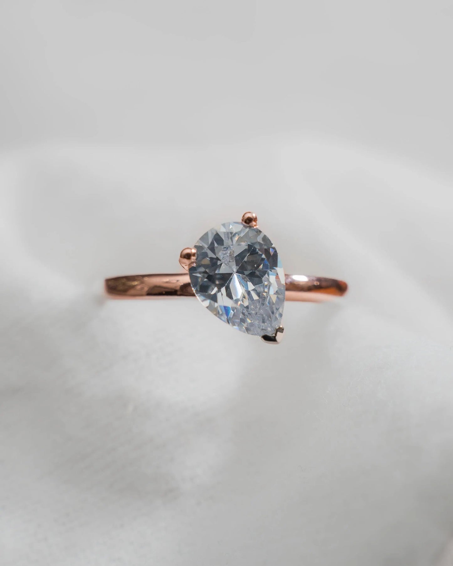 Pear Rose Gold Lab Grown Diamond Solitaire - Lester & Brown